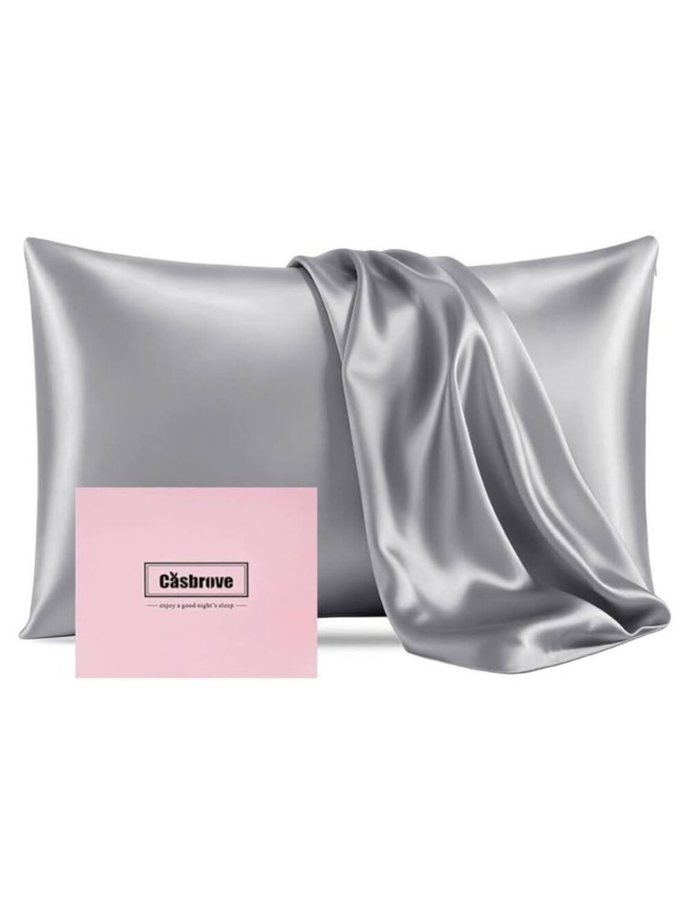NEW 2x Mulberry Silk Pillowcases Queen Size Silver Grey